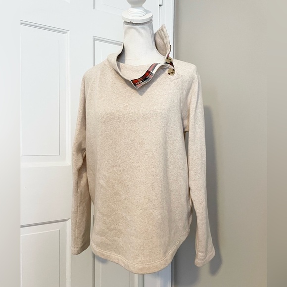 J Crew Wide Button Collar Sweatshirt Pullover - Picture 4 of 7